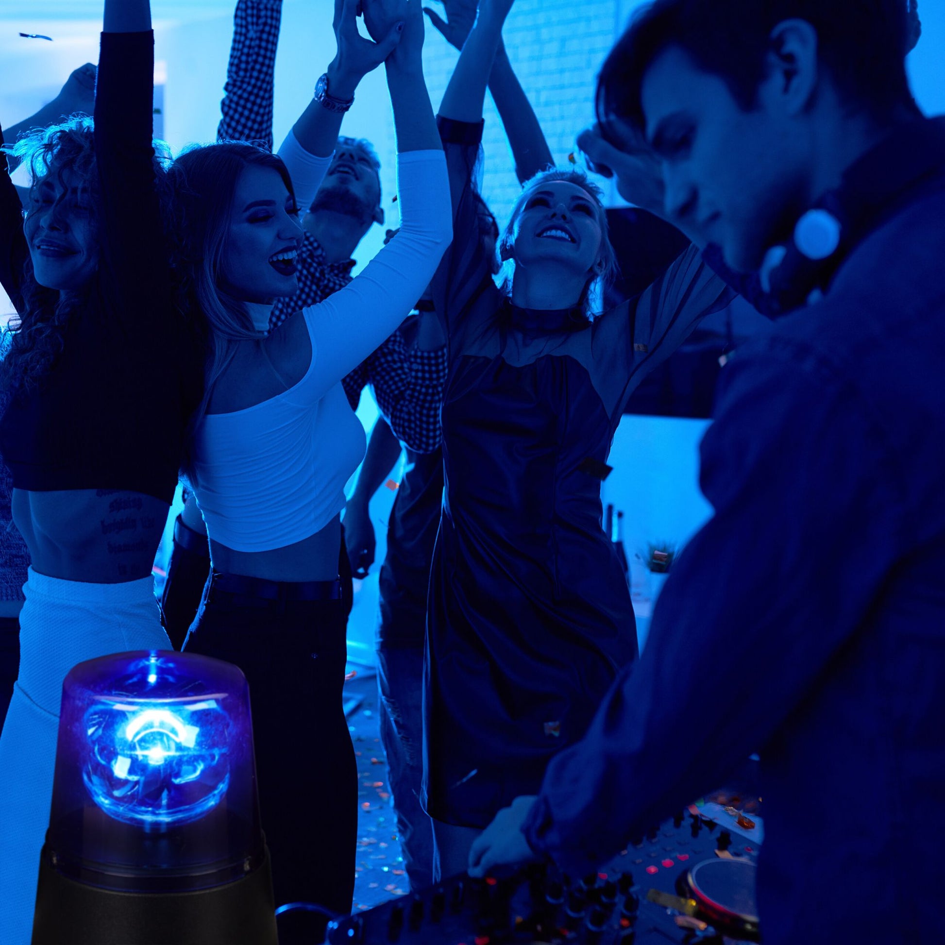 LED Blaulicht 2er-Set Blau-Schwarz von Relaxdays