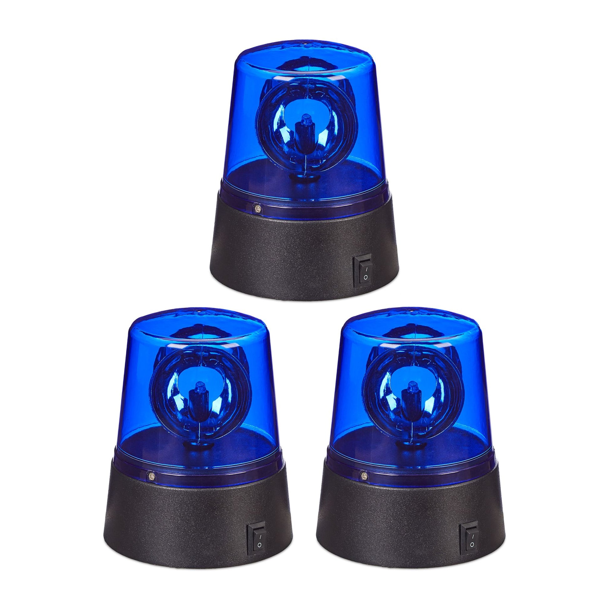LED Blaulicht 3er-Set Blau-Schwarz von Relaxdays