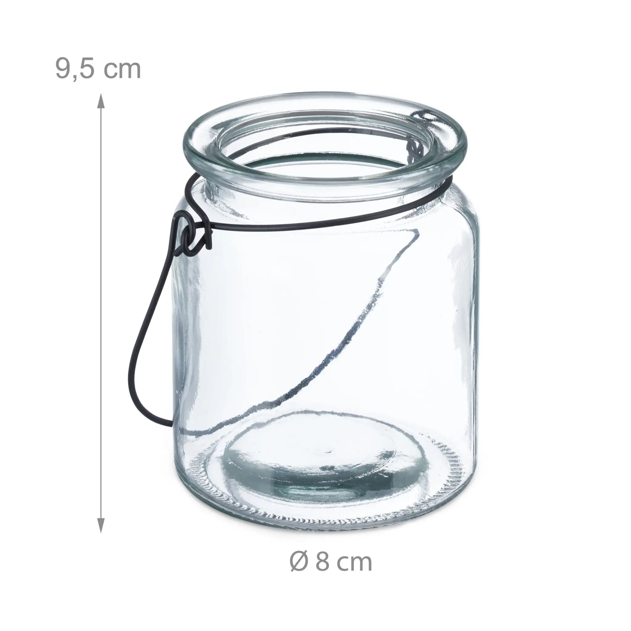 Windlicht Glas 12er-Set Schwarz-Transparent von Relaxdays