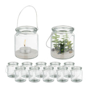 Windlicht Glas 12er-Set Silber-Transparent von Relaxdays