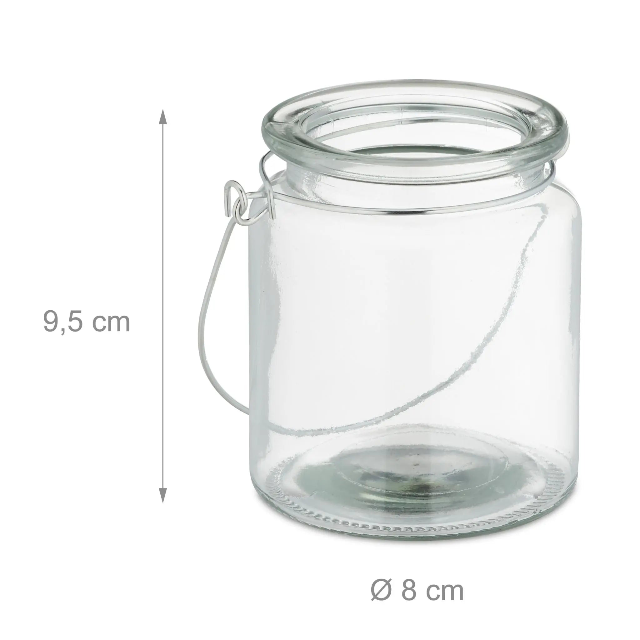 Windlicht Glas 12er-Set Silber-Transparent von Relaxdays