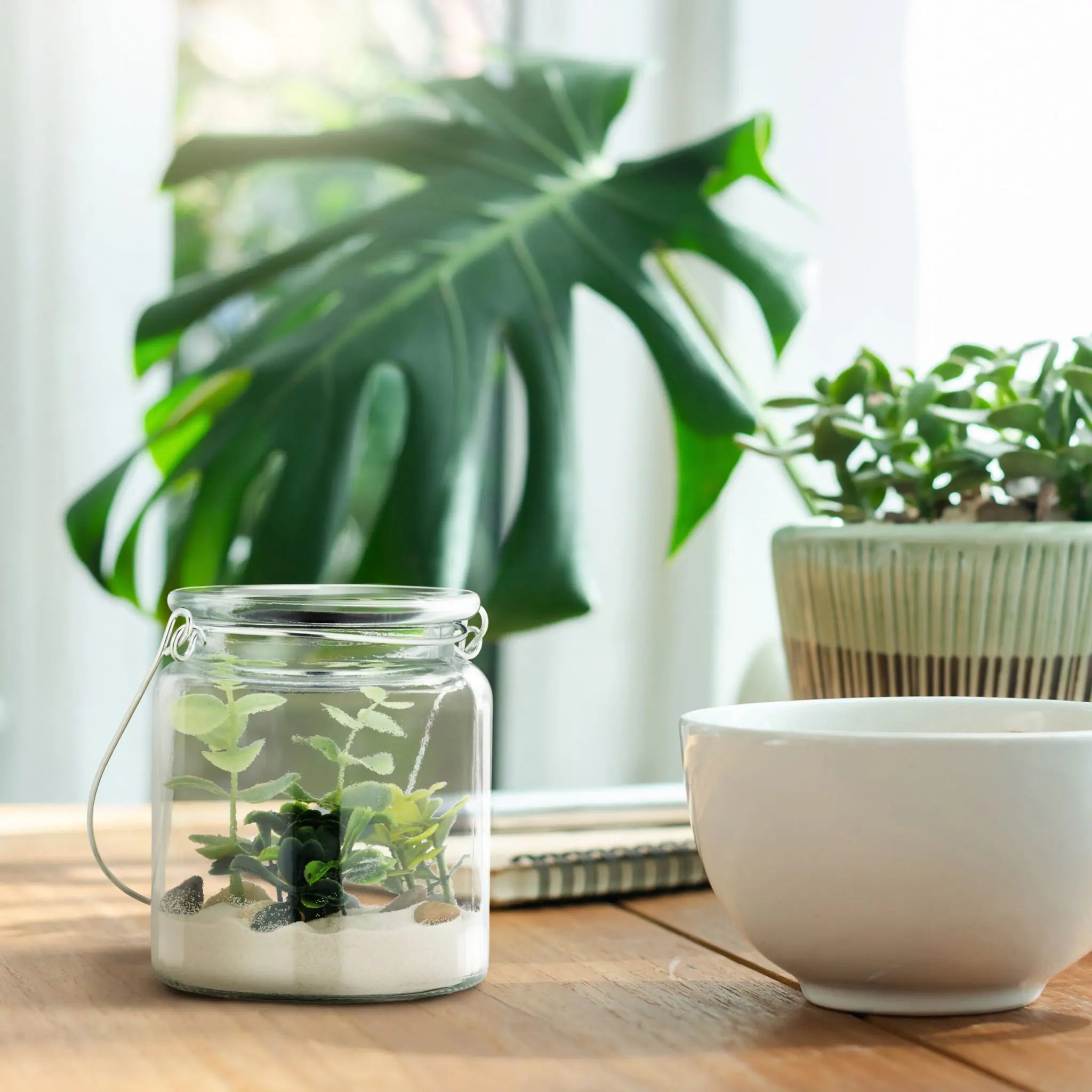 Windlicht Glas 12er-Set Silber-Transparent von Relaxdays