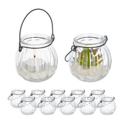 Windlicht Glas 12er-Set Schwarz-Transparent von Relaxdays