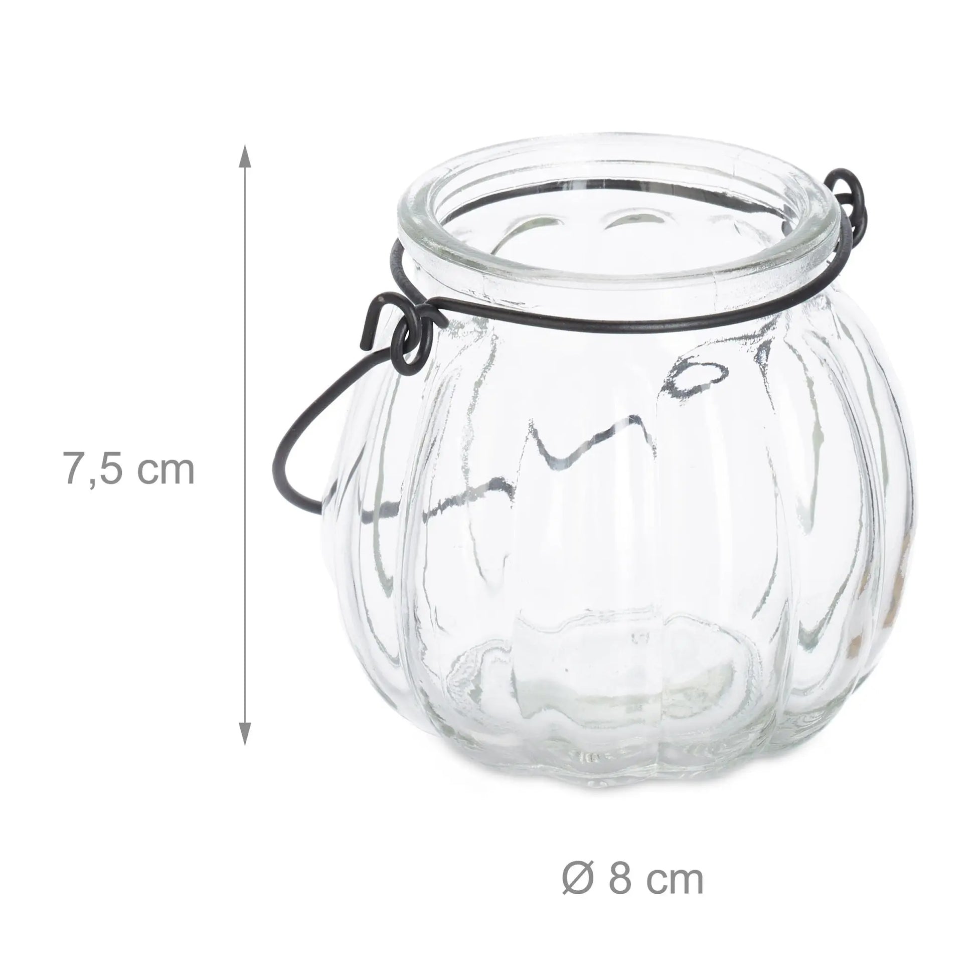 Windlicht Glas 12er-Set Schwarz-Transparent von Relaxdays