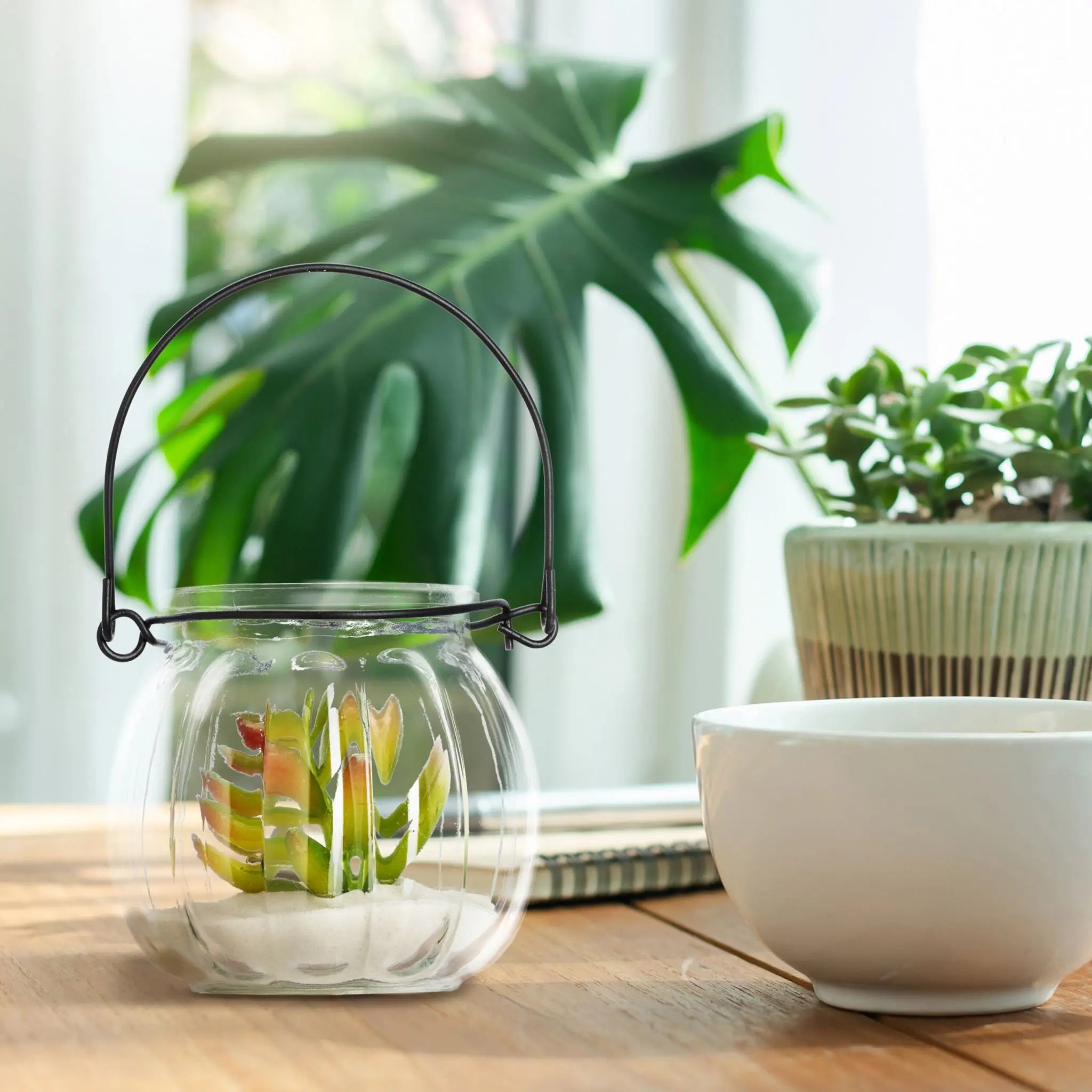 Windlicht Glas 12er-Set Schwarz-Transparent von Relaxdays