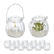 Windlicht Glas 12er-Set Silber-Transparent von Relaxdays