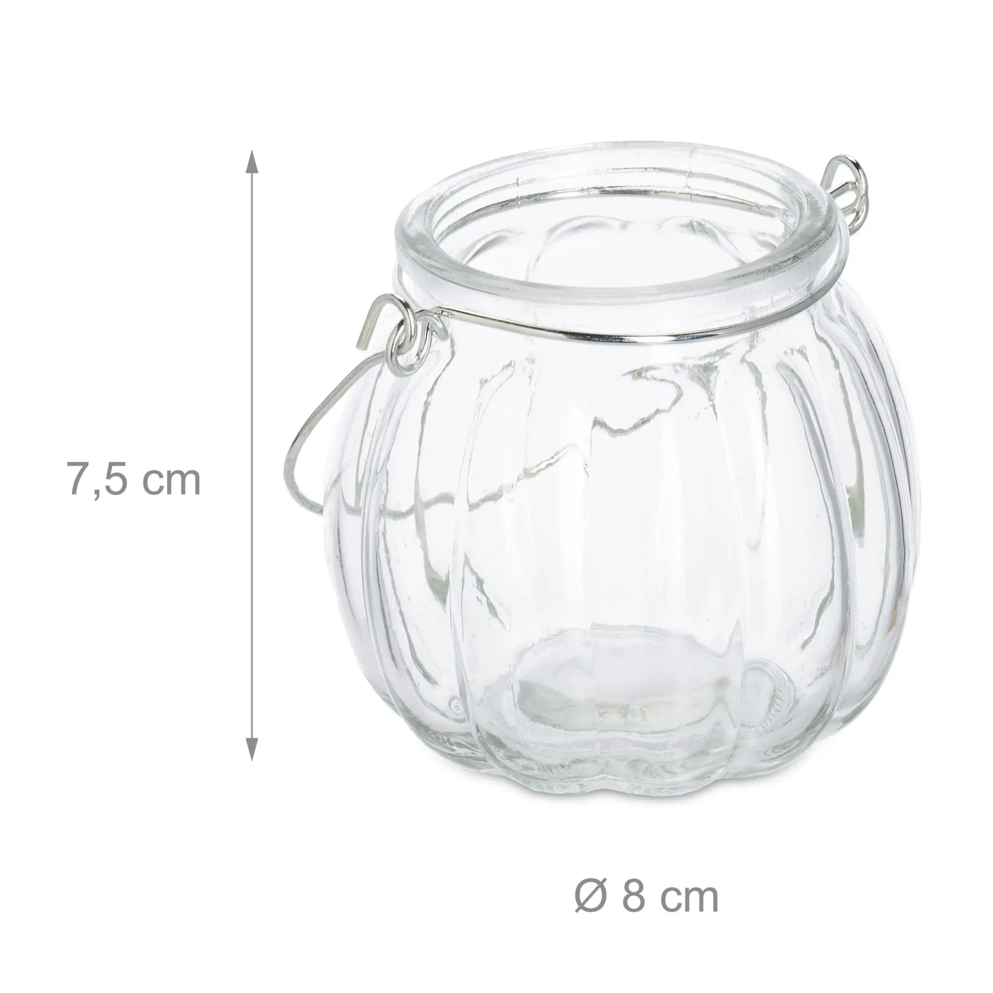 Windlicht Glas 12er-Set Silber-Transparent von Relaxdays