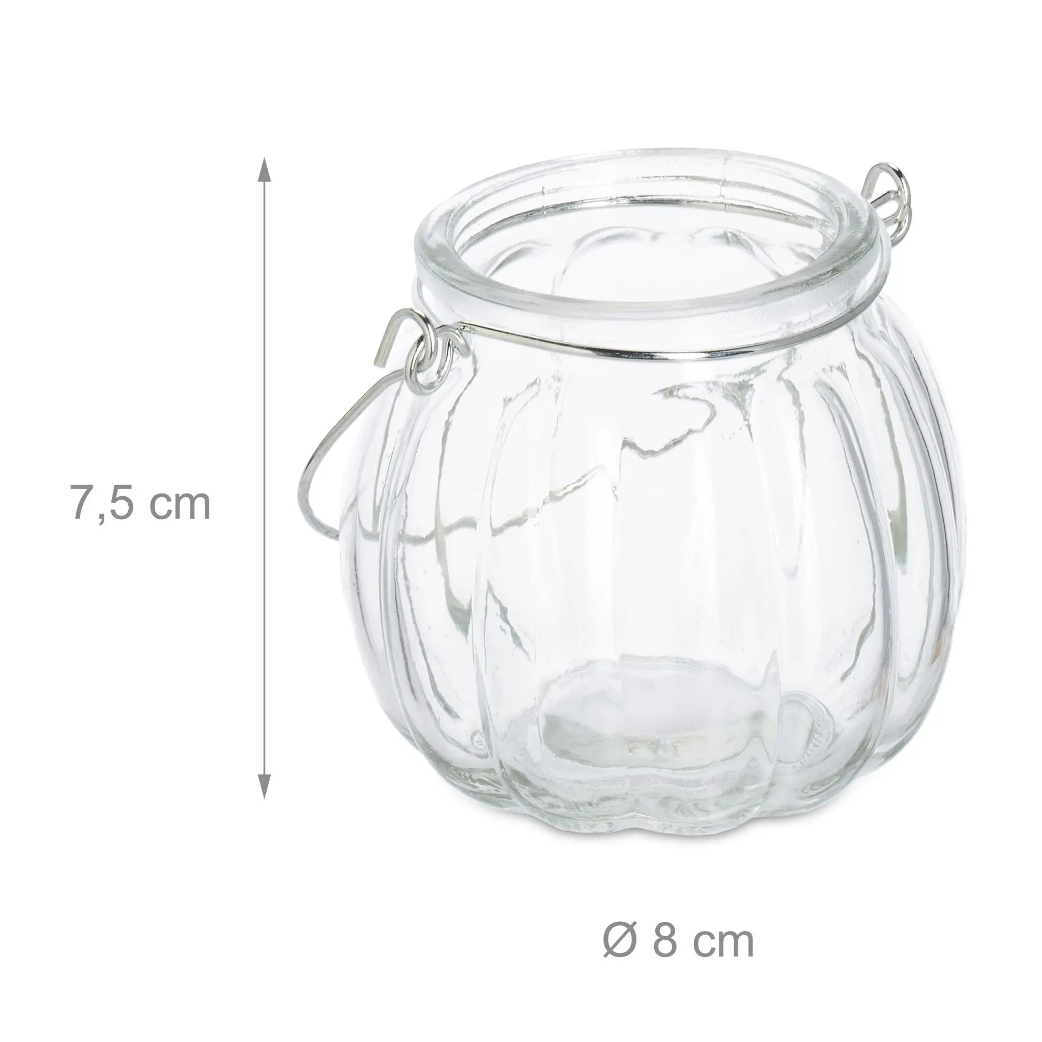 Windlicht Glas 12er-Set Silber-Transparent von Relaxdays