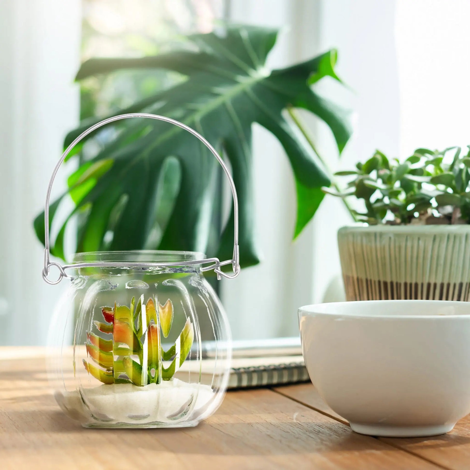 Windlicht Glas 12er-Set Silber-Transparent von Relaxdays