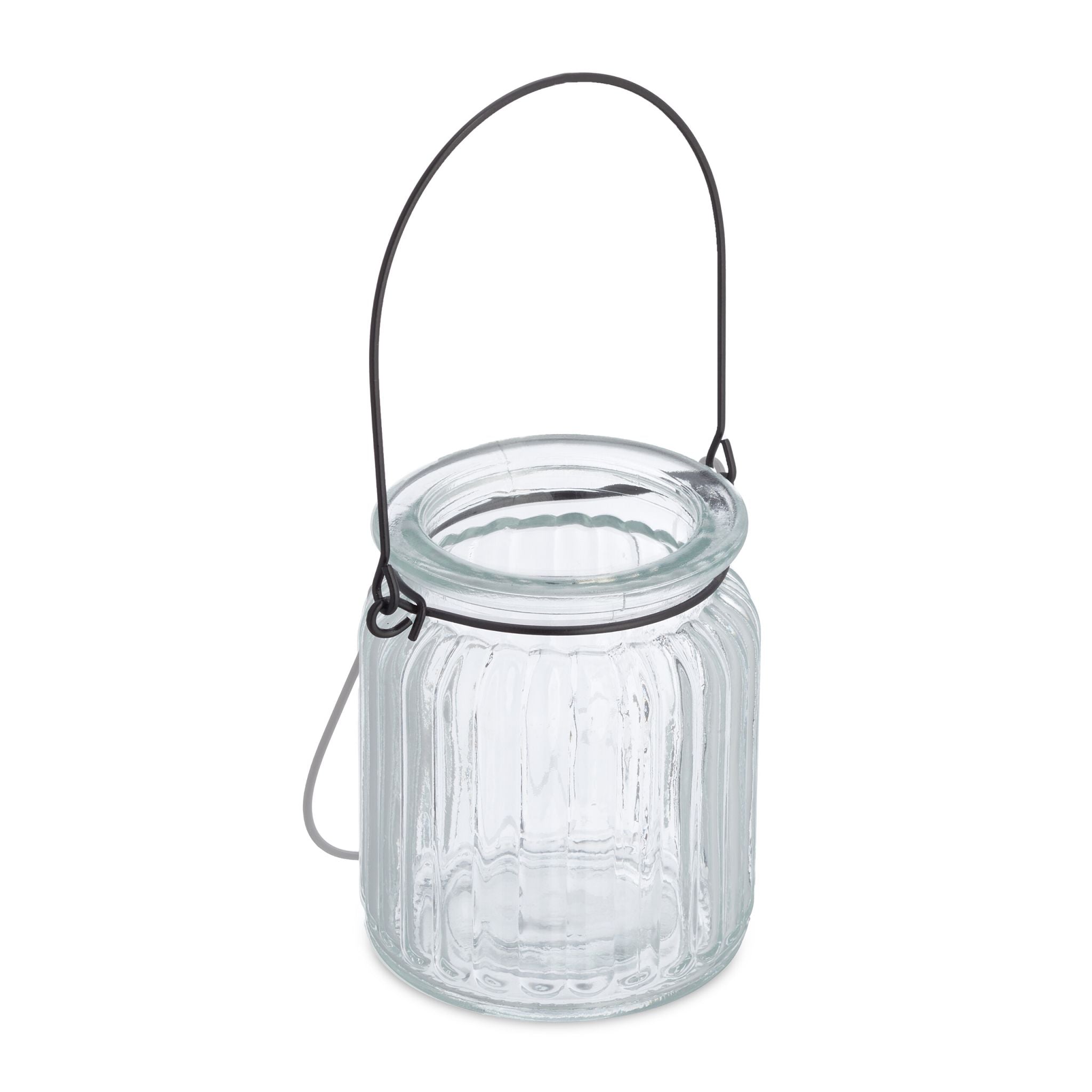 Transparentes Windlicht 12er-Set Schwarz-Transparent von Relaxdays