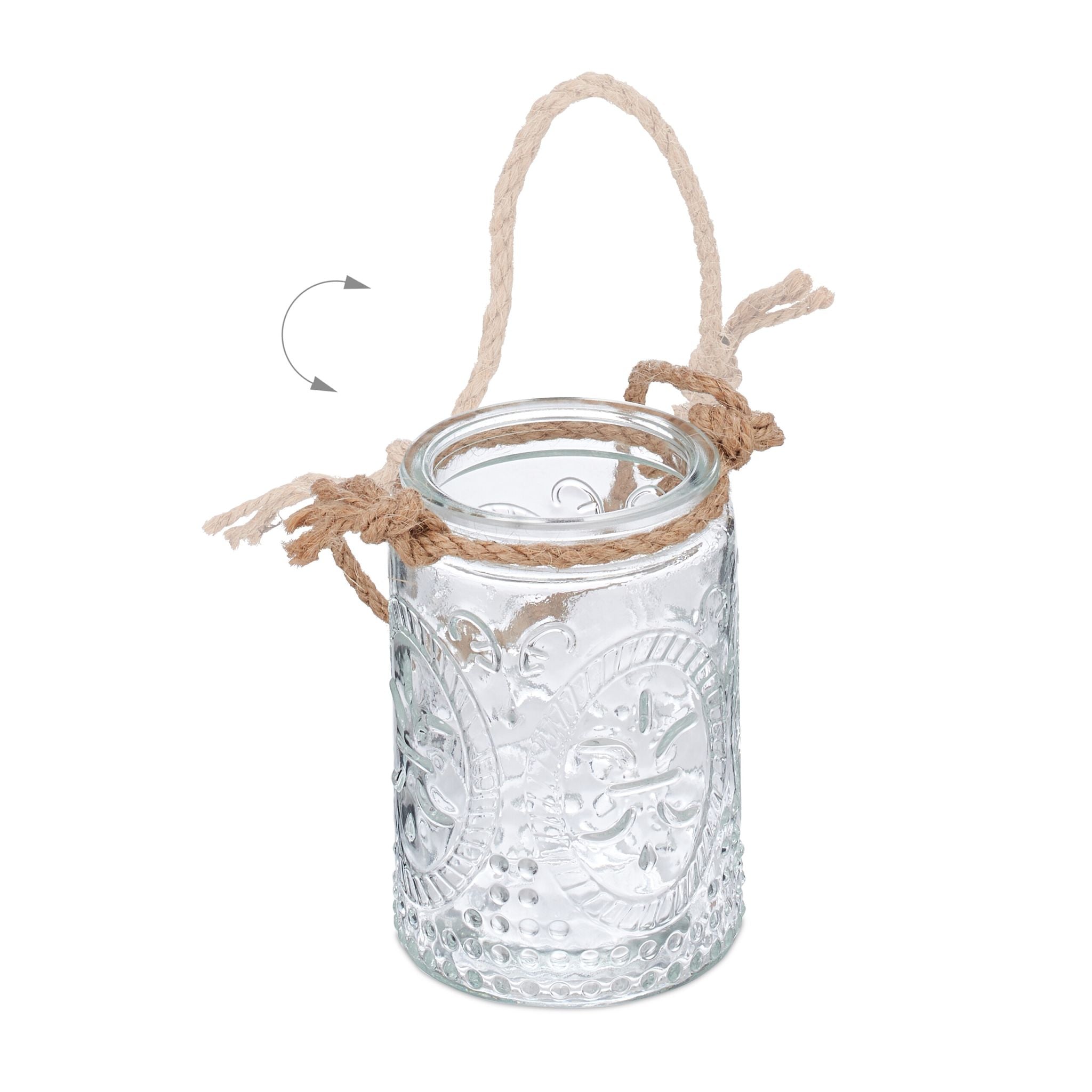 Vintage Windlicht 12er-Set Hellbraun-Transparent von Relaxdays