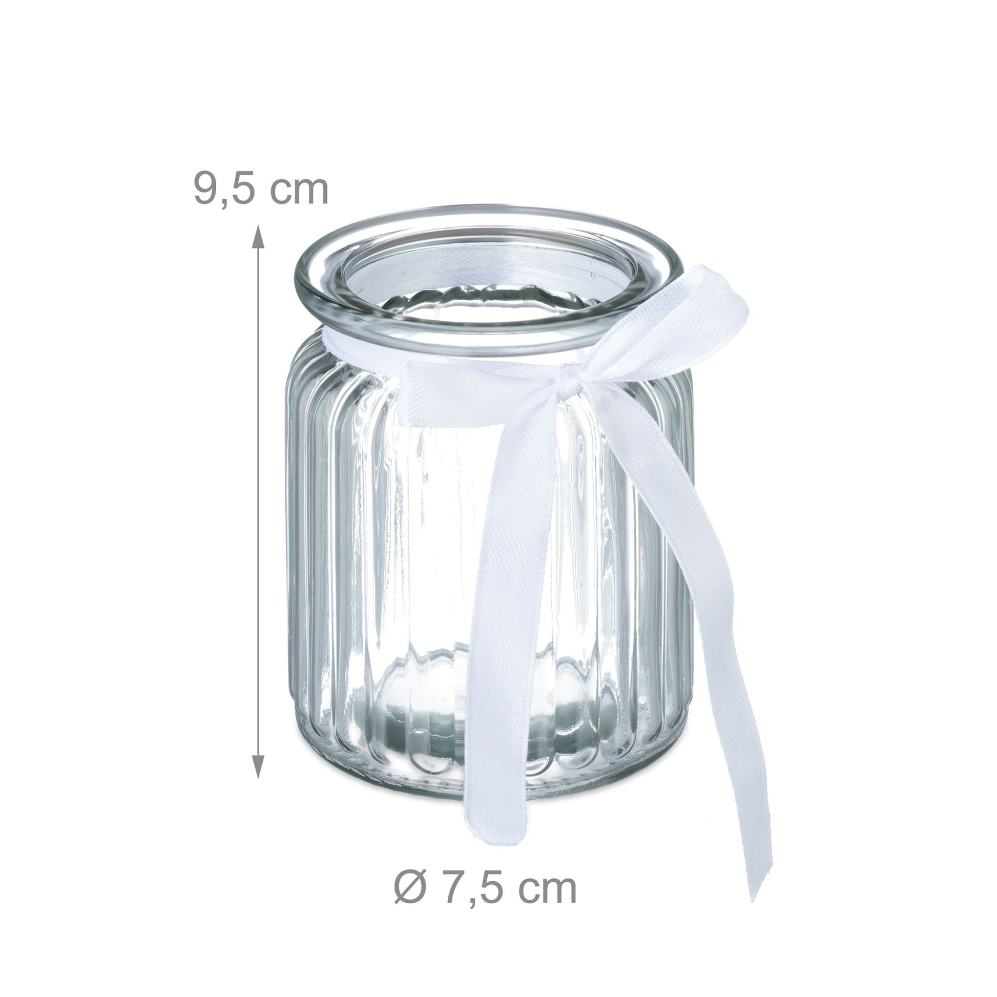 Windlicht 12er-Set Weiss-Transparent von Relaxdays