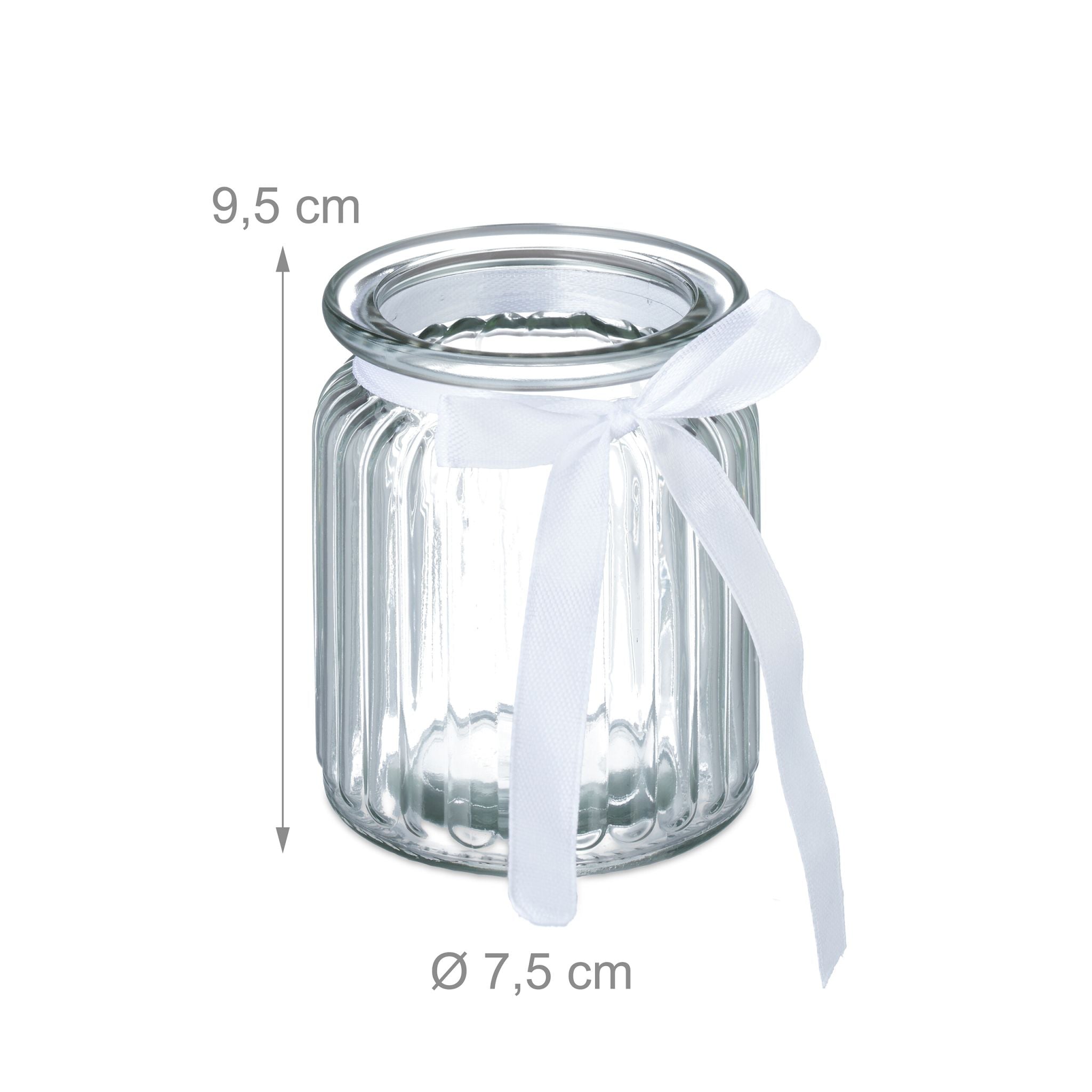 Windlicht 12er-Set Weiss-Transparent von Relaxdays