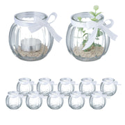 Windlicht 12er-Set Weiss-Transparent von Relaxdays