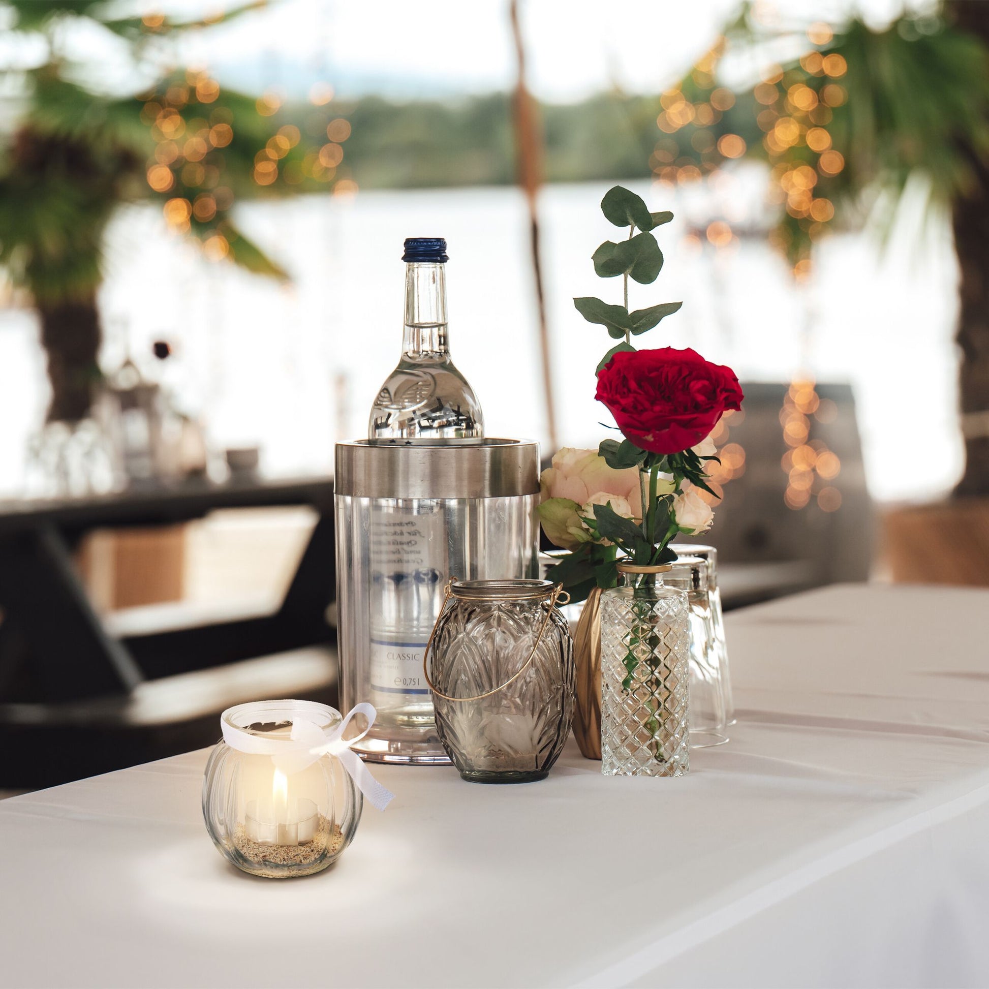 Windlicht 12er-Set Weiss-Transparent von Relaxdays