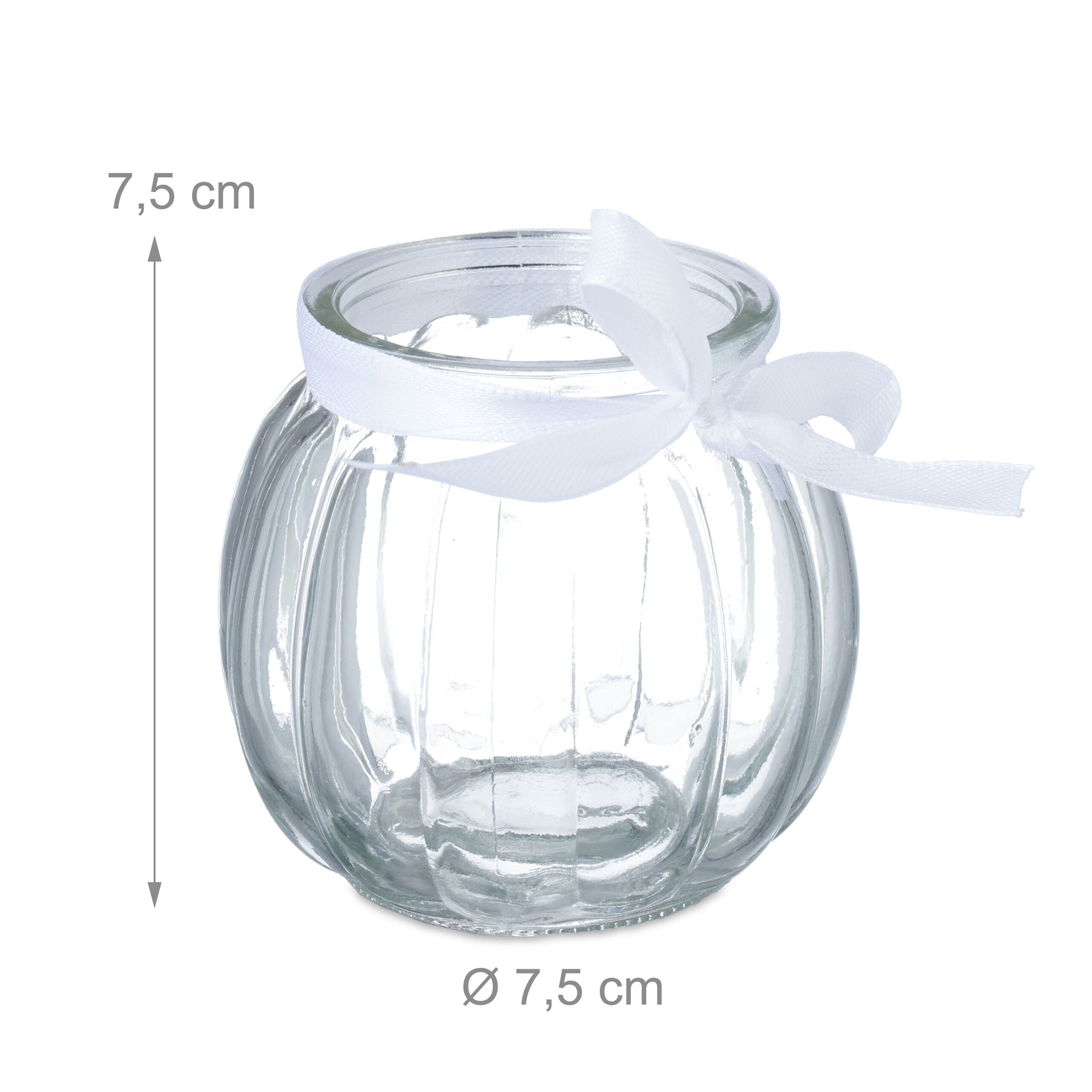 Windlicht 12er-Set Weiss-Transparent von Relaxdays