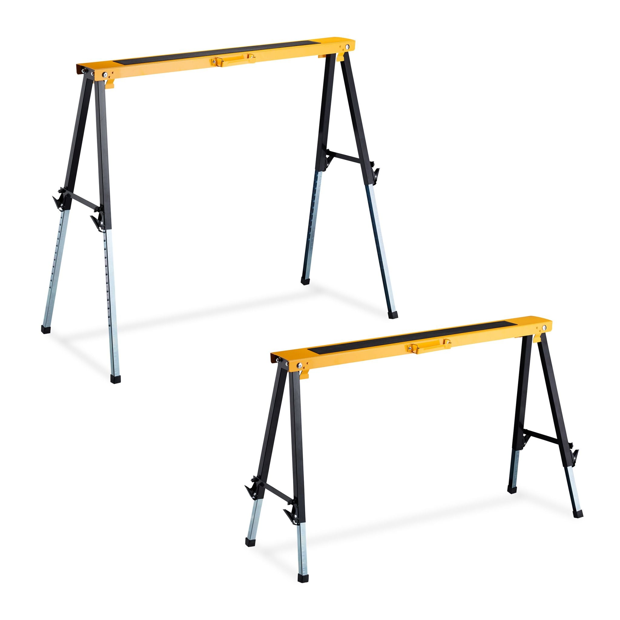 Arbeitsbock 2er-Set höhenverstellbar Orange-Schwarz-Silber von Relaxdays