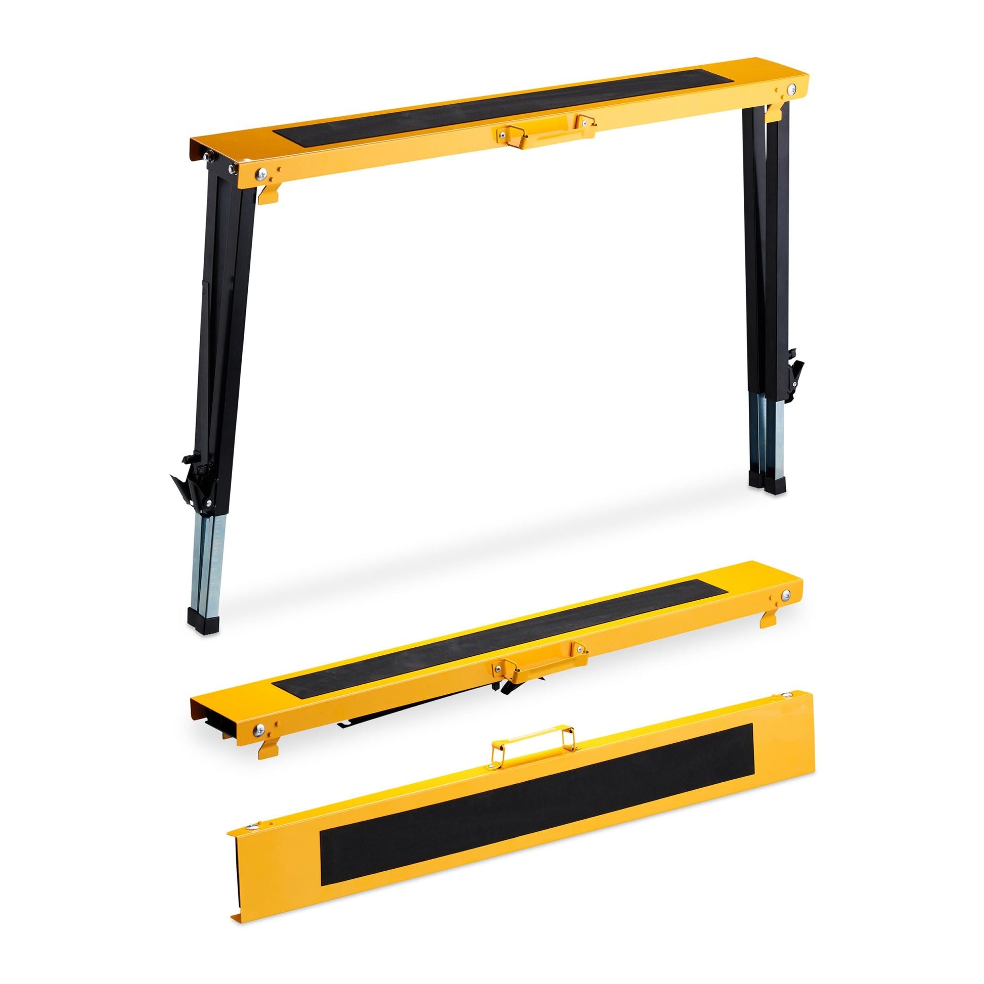 Arbeitsbock 2er-Set höhenverstellbar Orange-Schwarz-Silber von Relaxdays