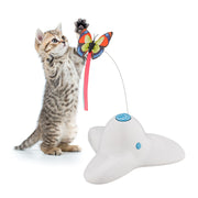 Katzenspielzeug mit Schmetterling Weiss-Hellblau-Rot von Relaxdays