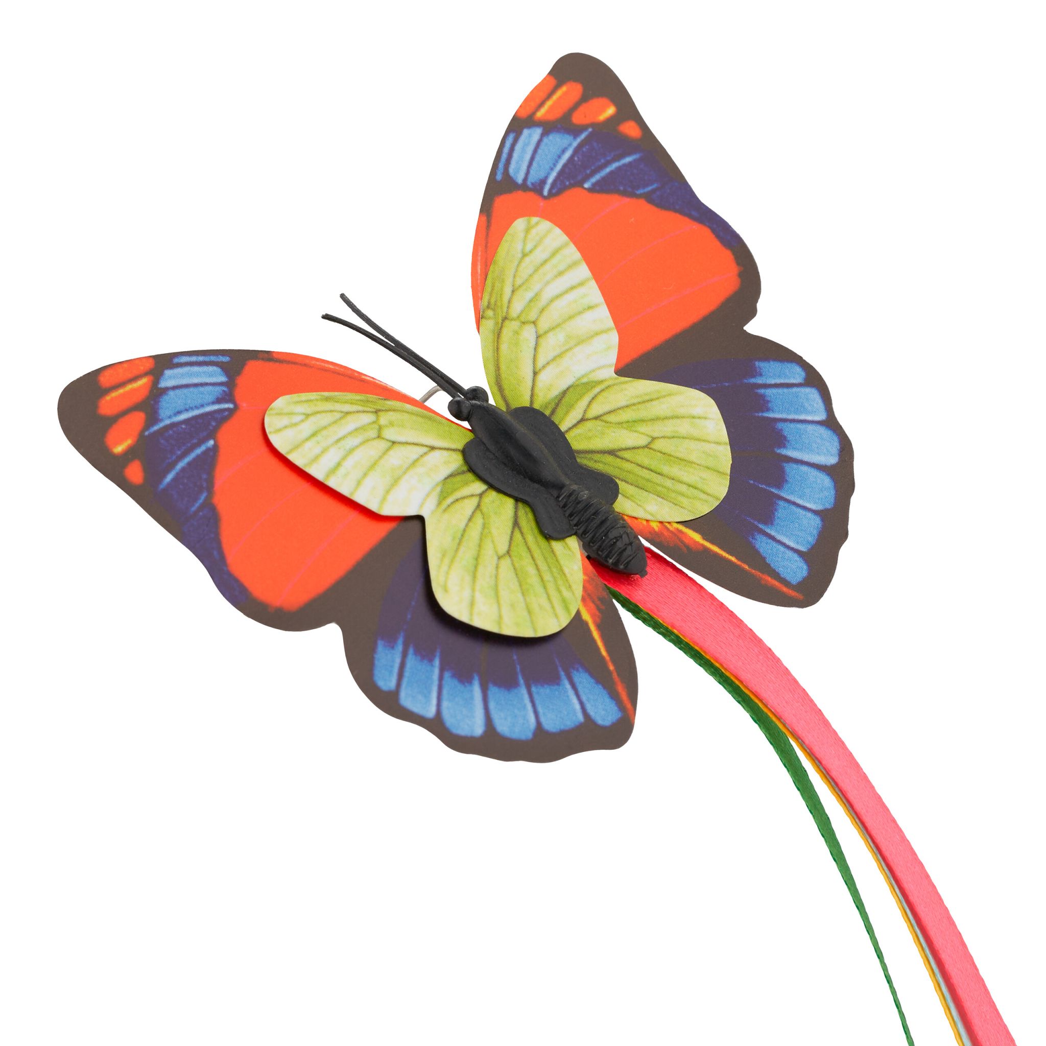 Katzenspielzeug mit Schmetterling Weiss-Hellblau-Rot von Relaxdays