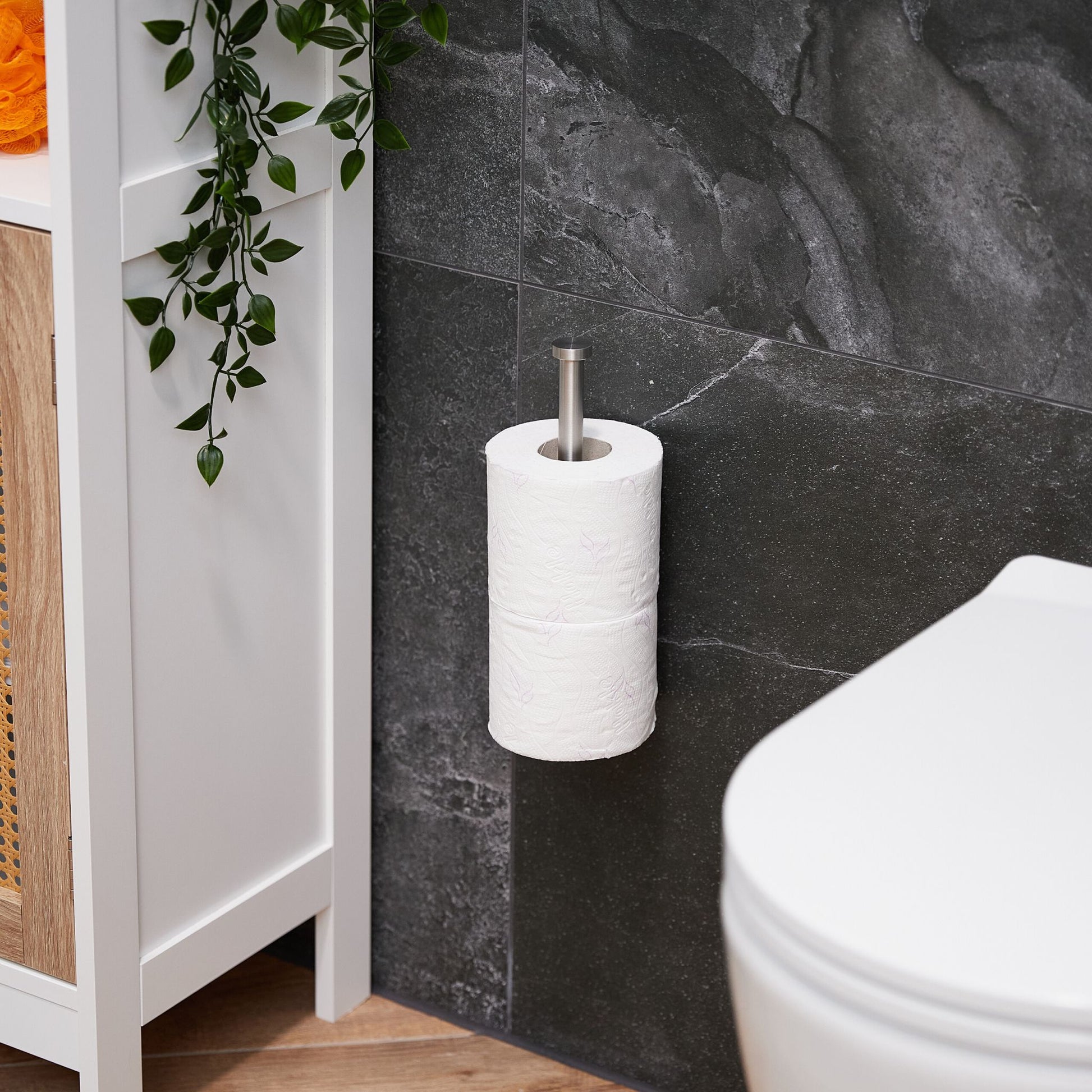 Selbstklebender Ersatzrollenhalter Silber von Relaxdays