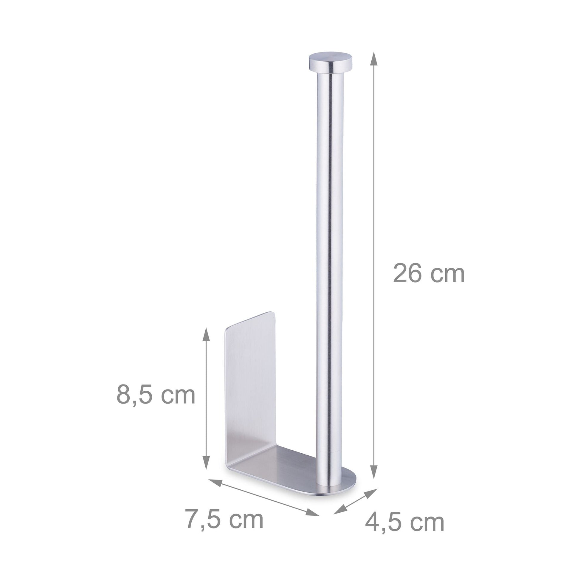 Selbstklebender Ersatzrollenhalter Silber von Relaxdays
