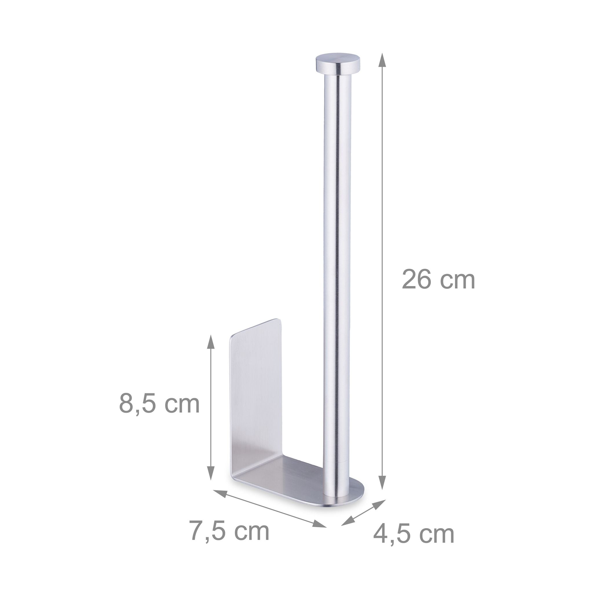 Selbstklebender Ersatzrollenhalter Silber von Relaxdays