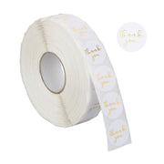 Aufkleber Thank you 2500er-Set Weiss-Gold von Relaxdays