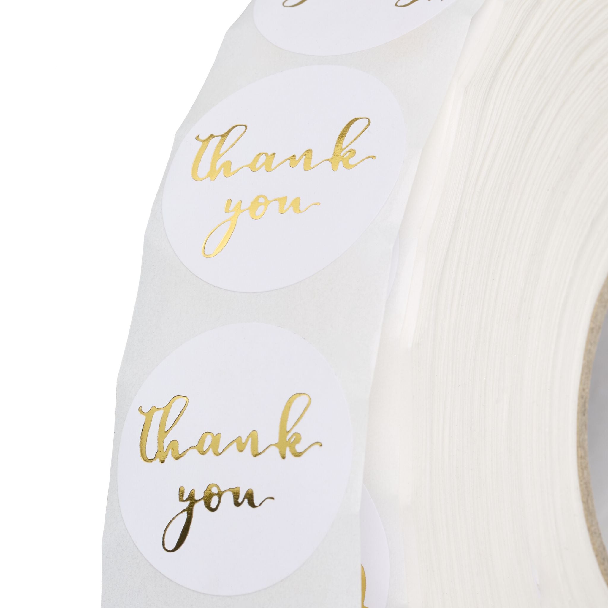 Aufkleber Thank you 2500er-Set Weiss-Gold von Relaxdays
