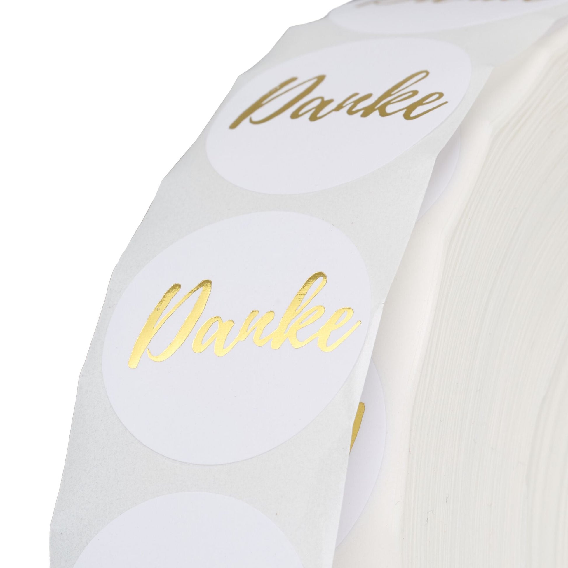 Aufkleber Danke 2500er-Set Weiss-Gold von Relaxdays