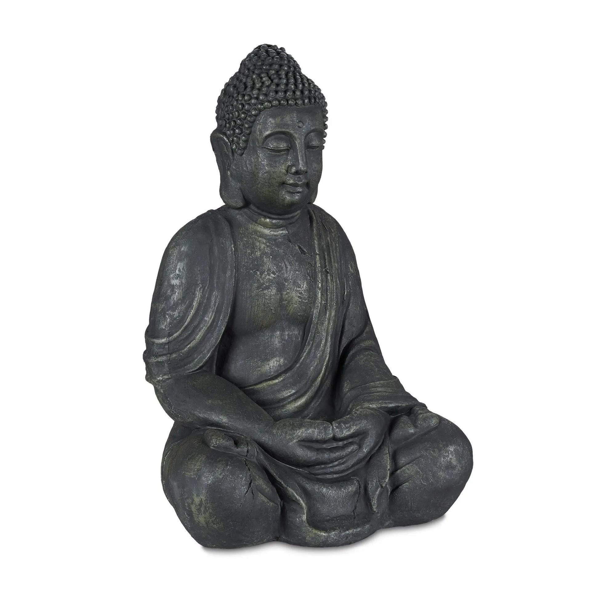 Buddha Figur 70cm Anthrazit von Relaxdays