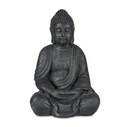 Buddha Figur 70cm Anthrazit von Relaxdays
