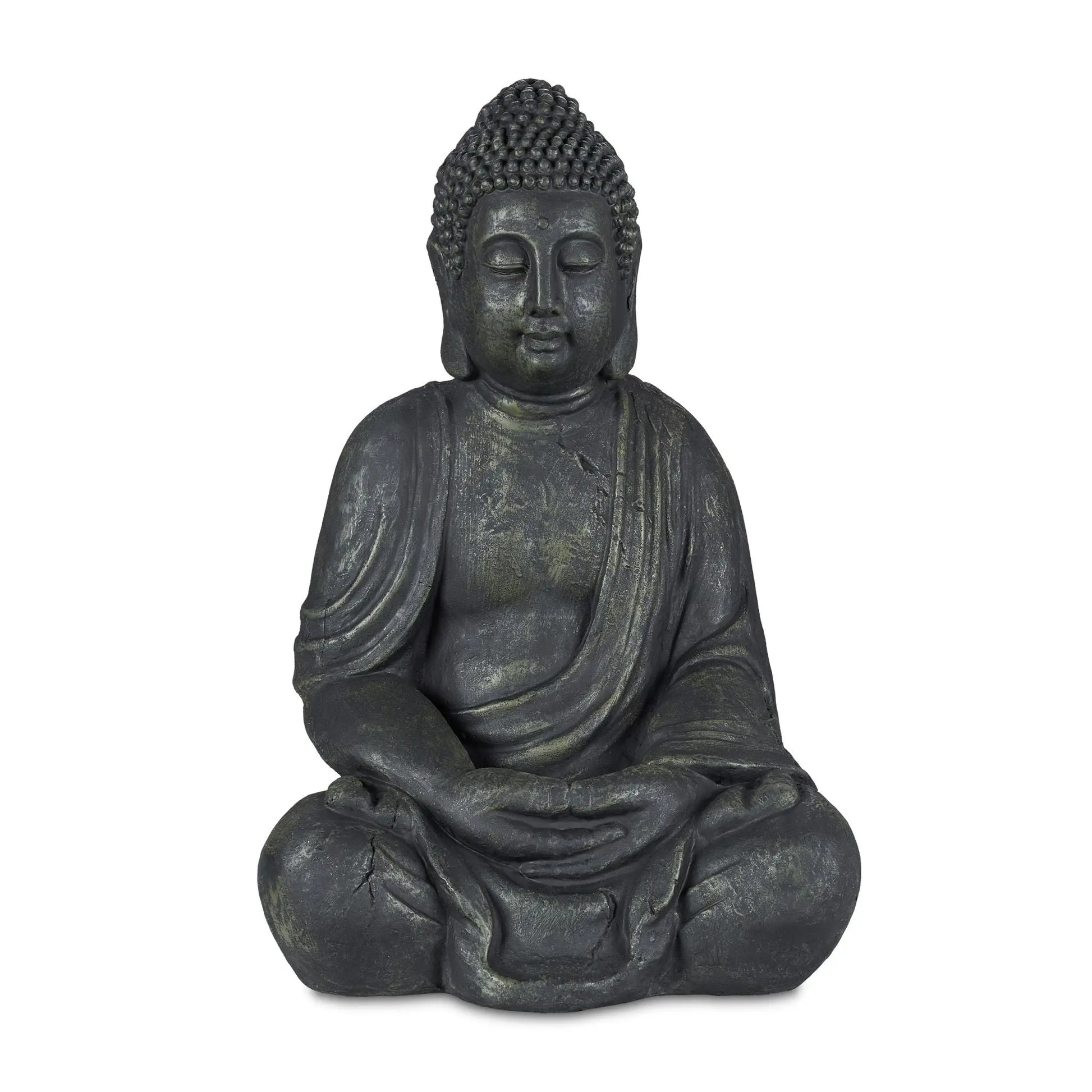Buddha Figur 70cm Anthrazit von Relaxdays