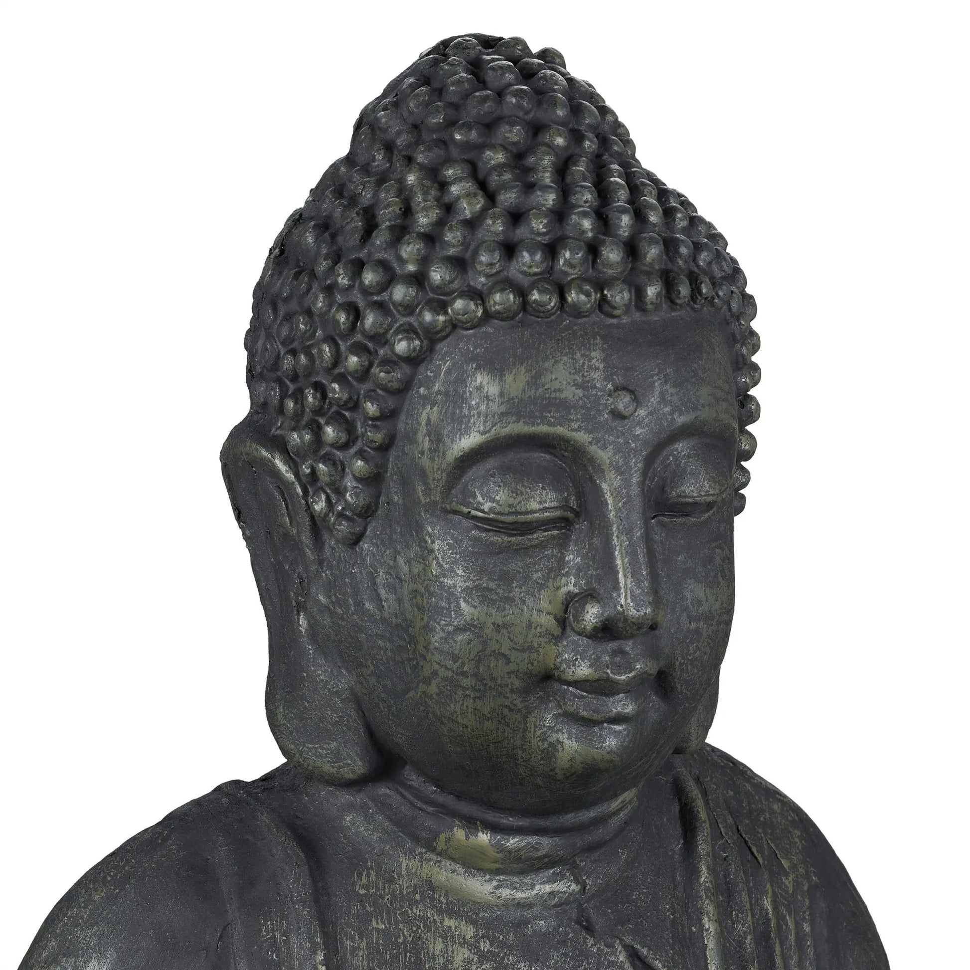 Buddha Figur 70cm Anthrazit von Relaxdays