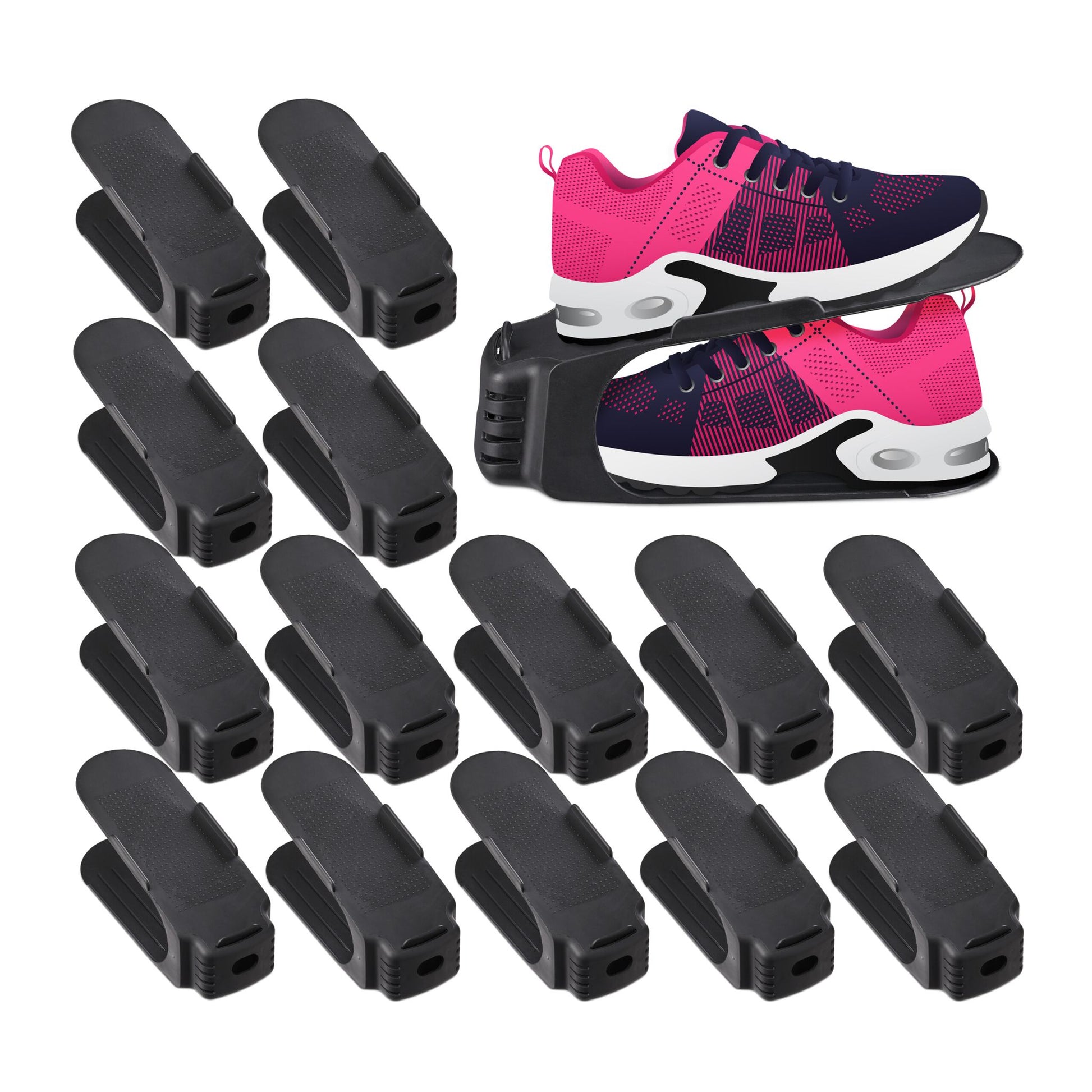 Schuhstapler 15er-Set Schwarz von Relaxdays
