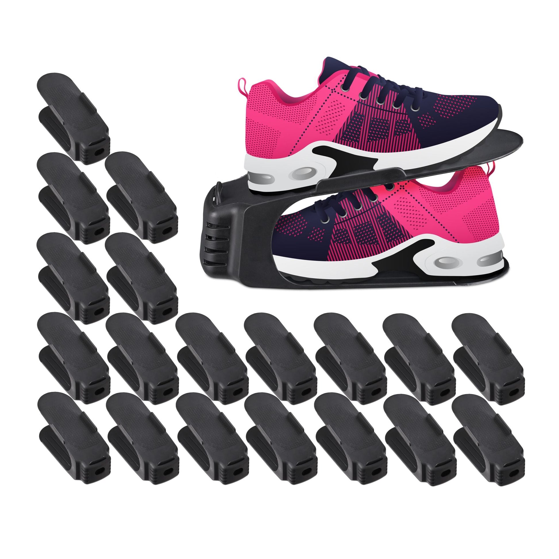 Schuhstapler 20er-Set Schwarz von Relaxdays