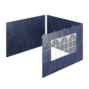 Pavillon Seitenteile 3er-Set Weiss-Dunkelblau-Transparent von Relaxdays
