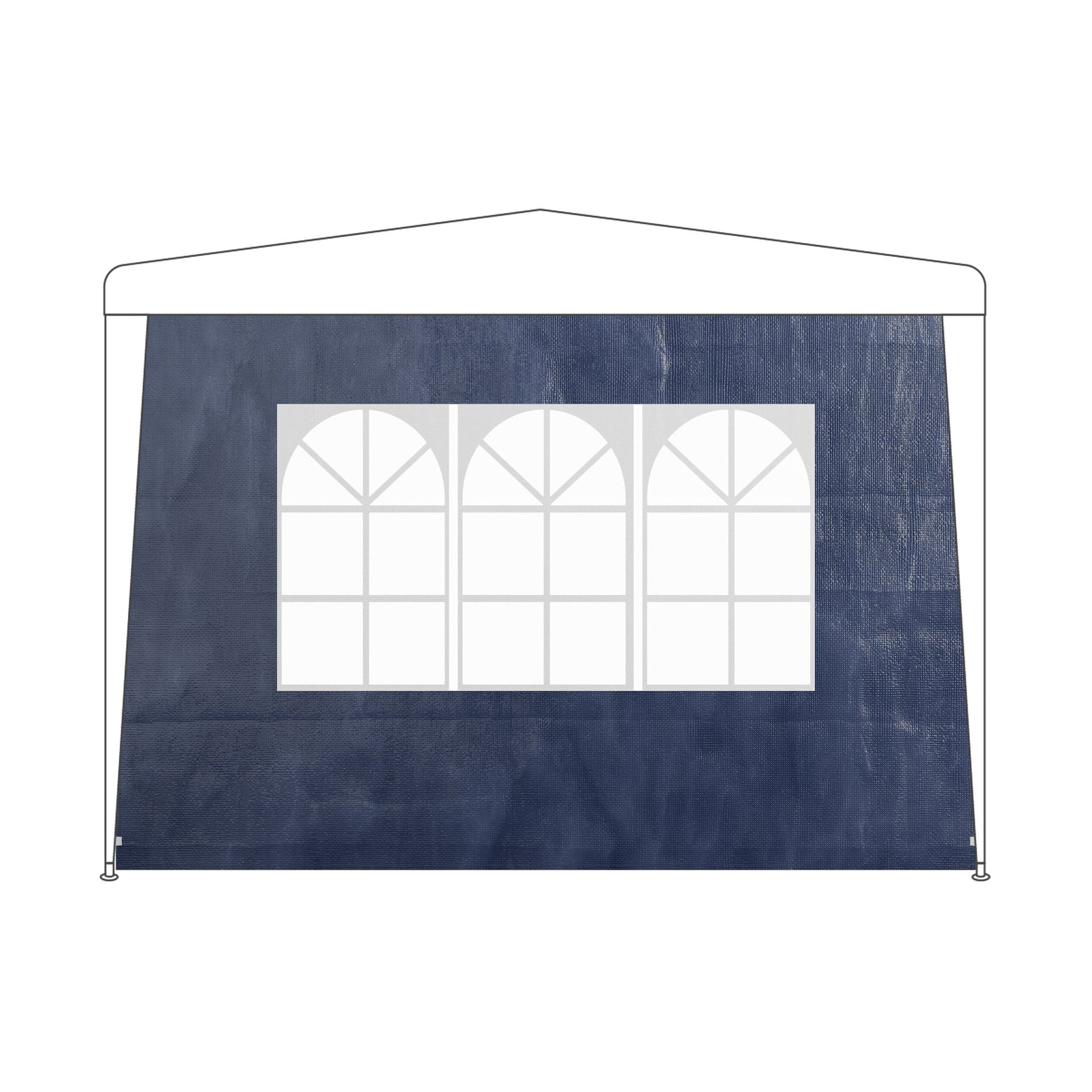 Pavillon Seitenteile 3er-Set Weiss-Dunkelblau-Transparent von Relaxdays
