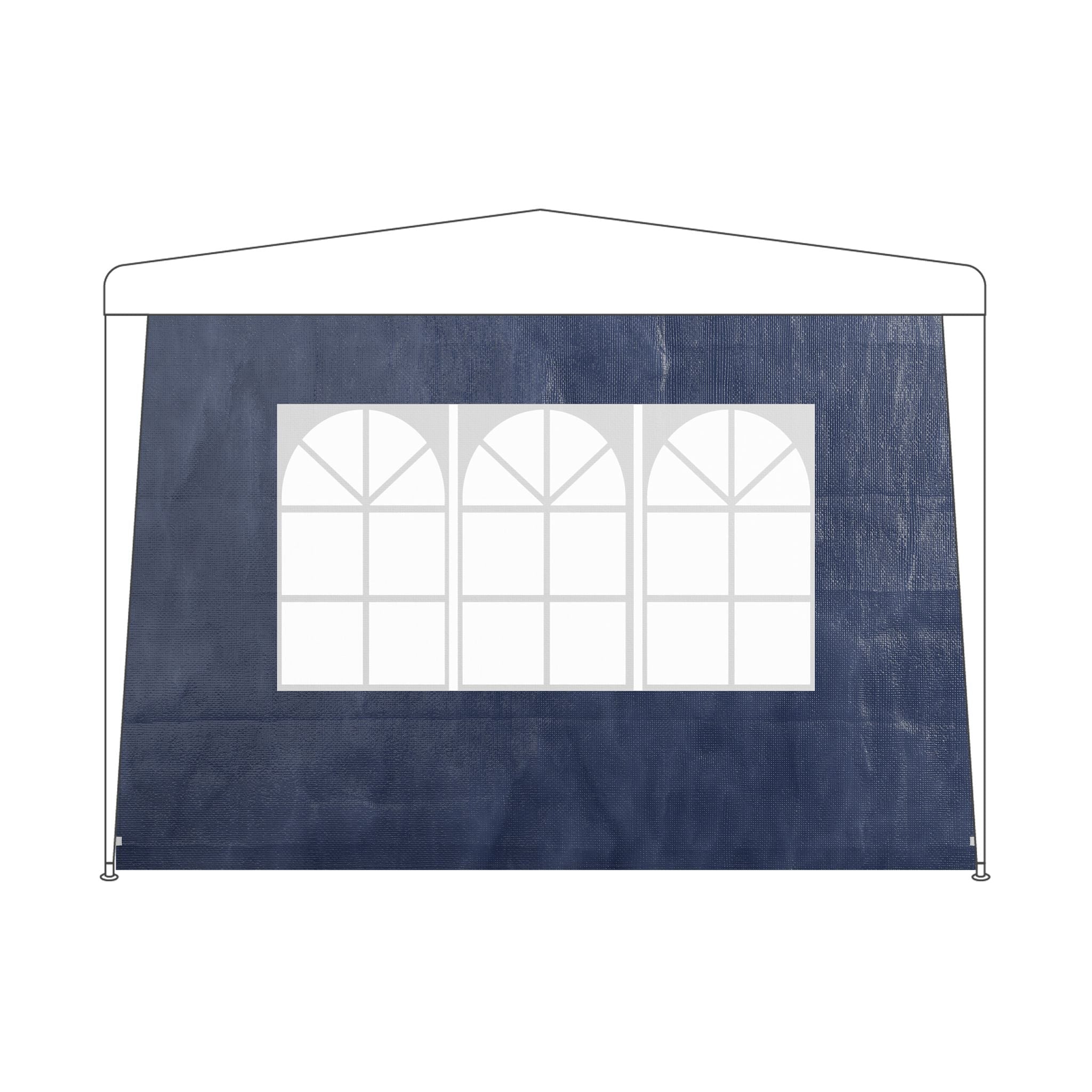 Pavillon Seitenteile 3er-Set Weiss-Dunkelblau-Transparent von Relaxdays