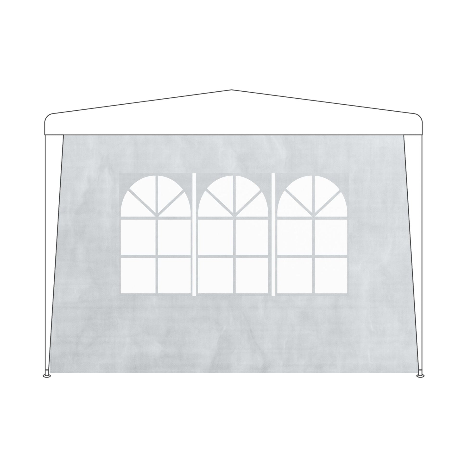 Pavillon Seitenteile 3er-Set Weiss-Transparent von Relaxdays