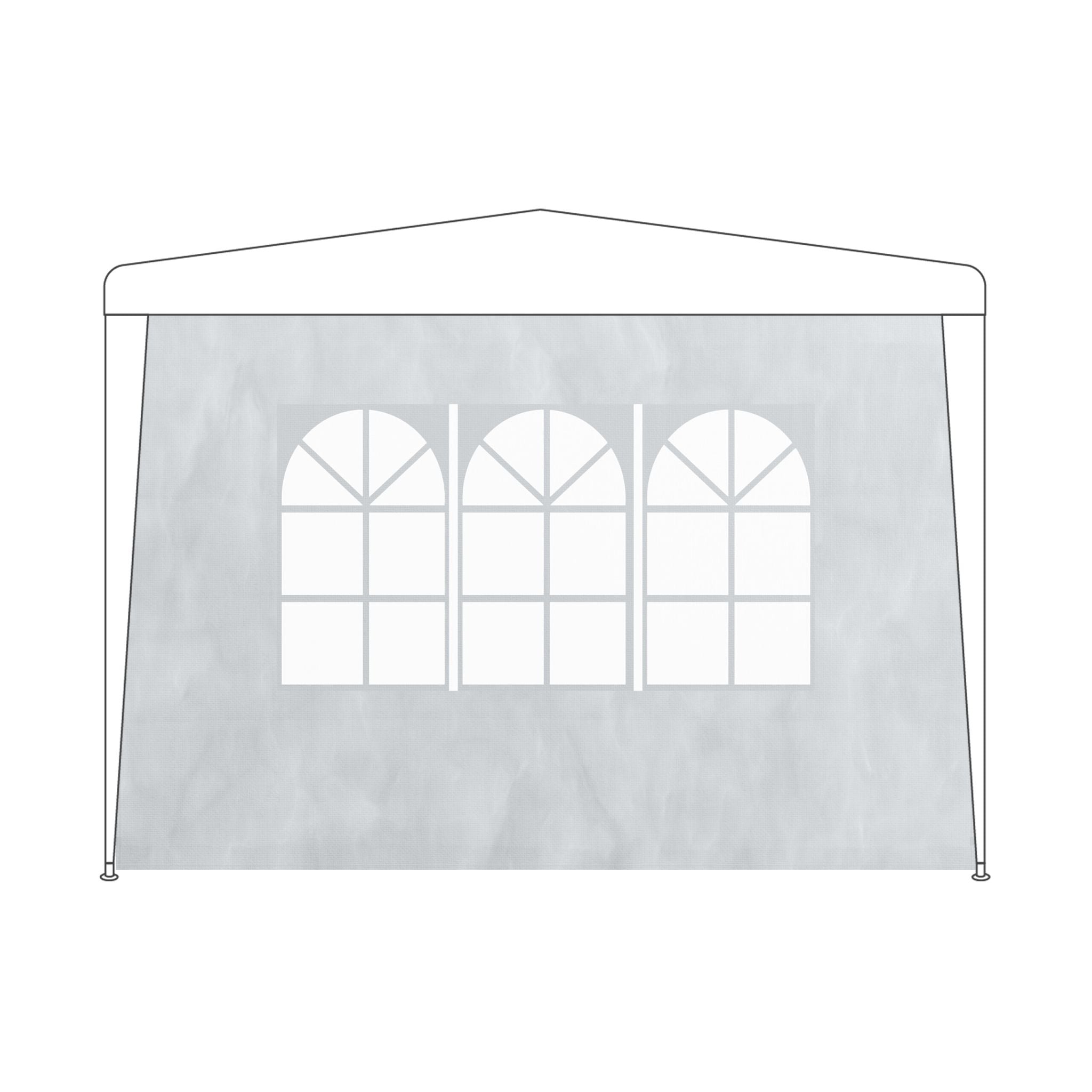 Pavillon Seitenteile 3er-Set Weiss-Transparent von Relaxdays