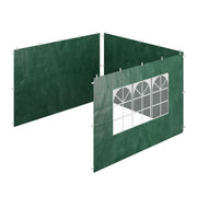Pavillon Seitenteile 3er-Set Weiss-Dunkelgrün-Transparent von Relaxdays
