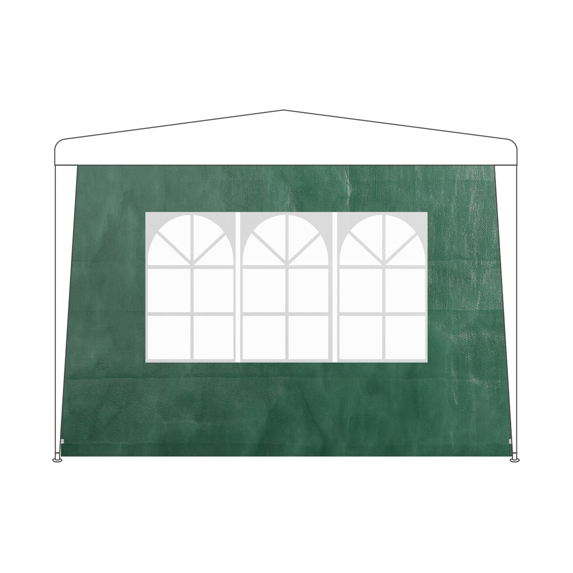 Pavillon Seitenteile 3er-Set Weiss-Dunkelgrün-Transparent von Relaxdays