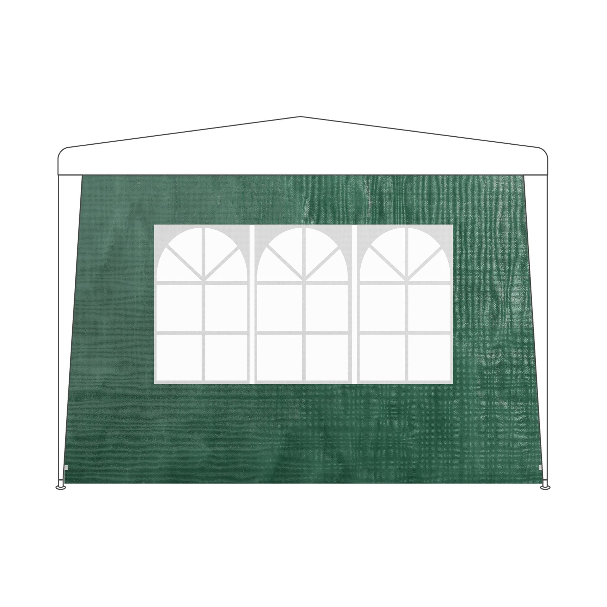 Pavillon Seitenteile 3er-Set Weiss-Dunkelgrün-Transparent von Relaxdays