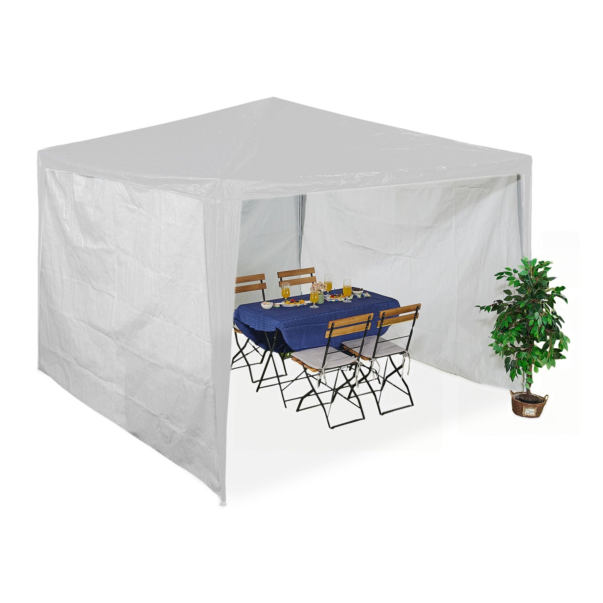 Pavillon Seitenteile 3er-Set Weiss von Relaxdays