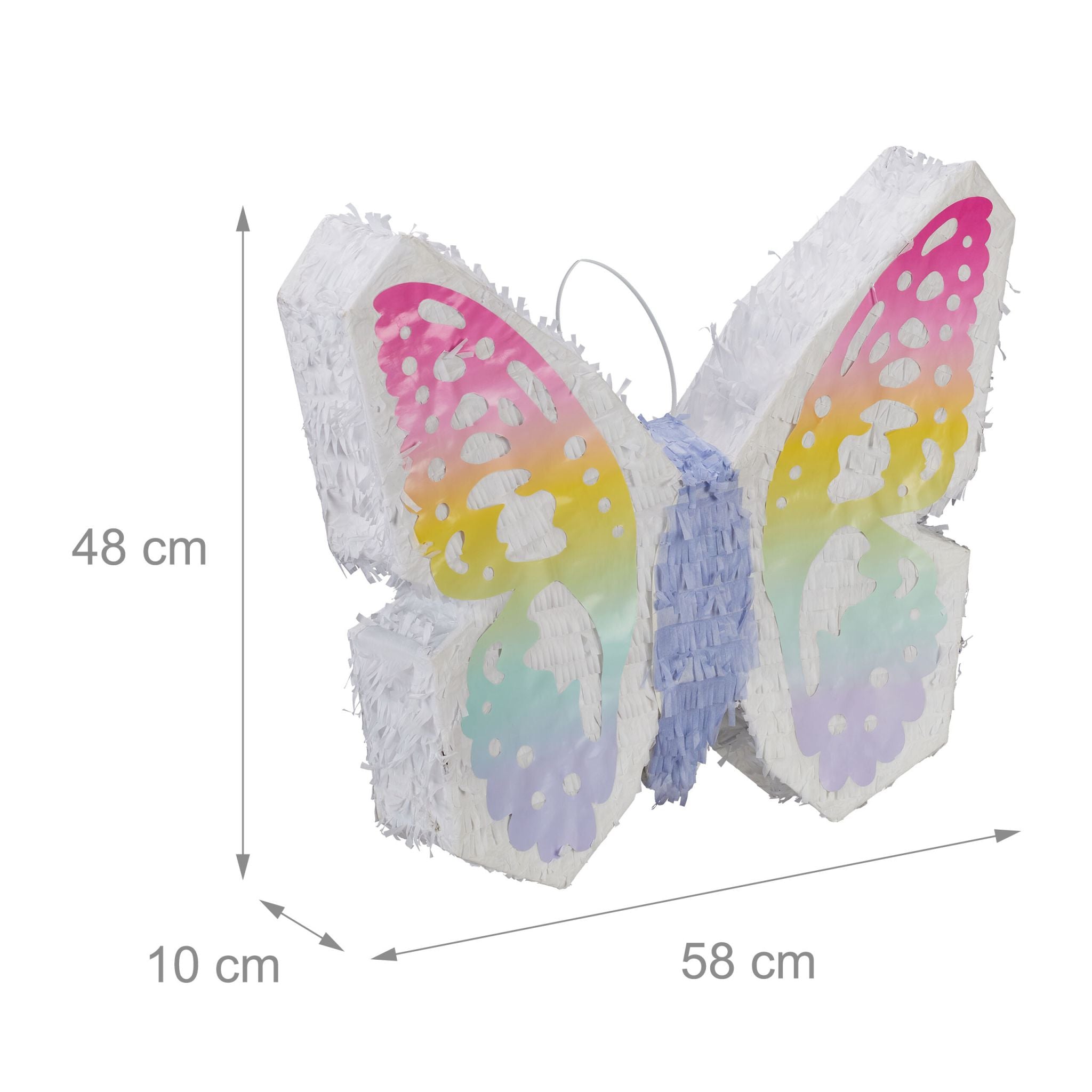 Pinata Schmetterling Weiss-Lila-Rosa von Relaxdays