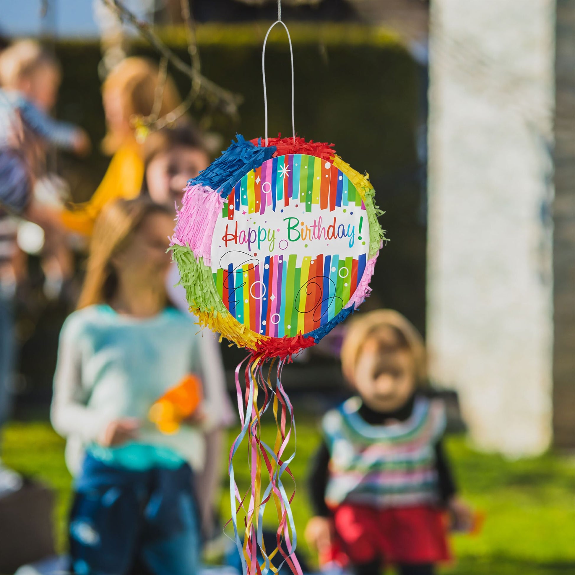Pinata Geburtstag Blau-Grün-Rot von Relaxdays