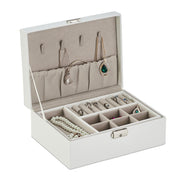 Schmuckkasten Beige-Weiss-Silber von Relaxdays