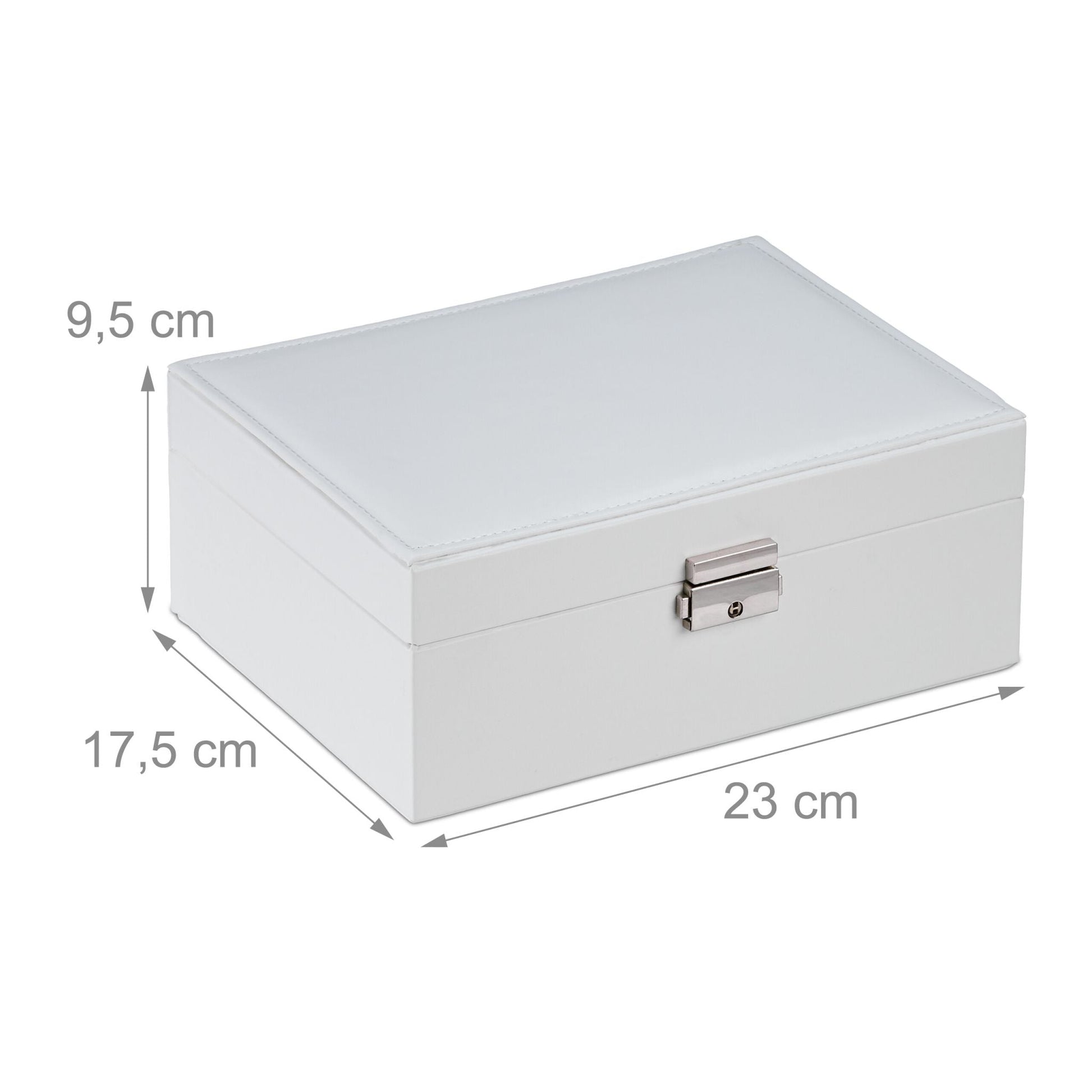 Schmuckkasten Beige-Weiss-Silber von Relaxdays