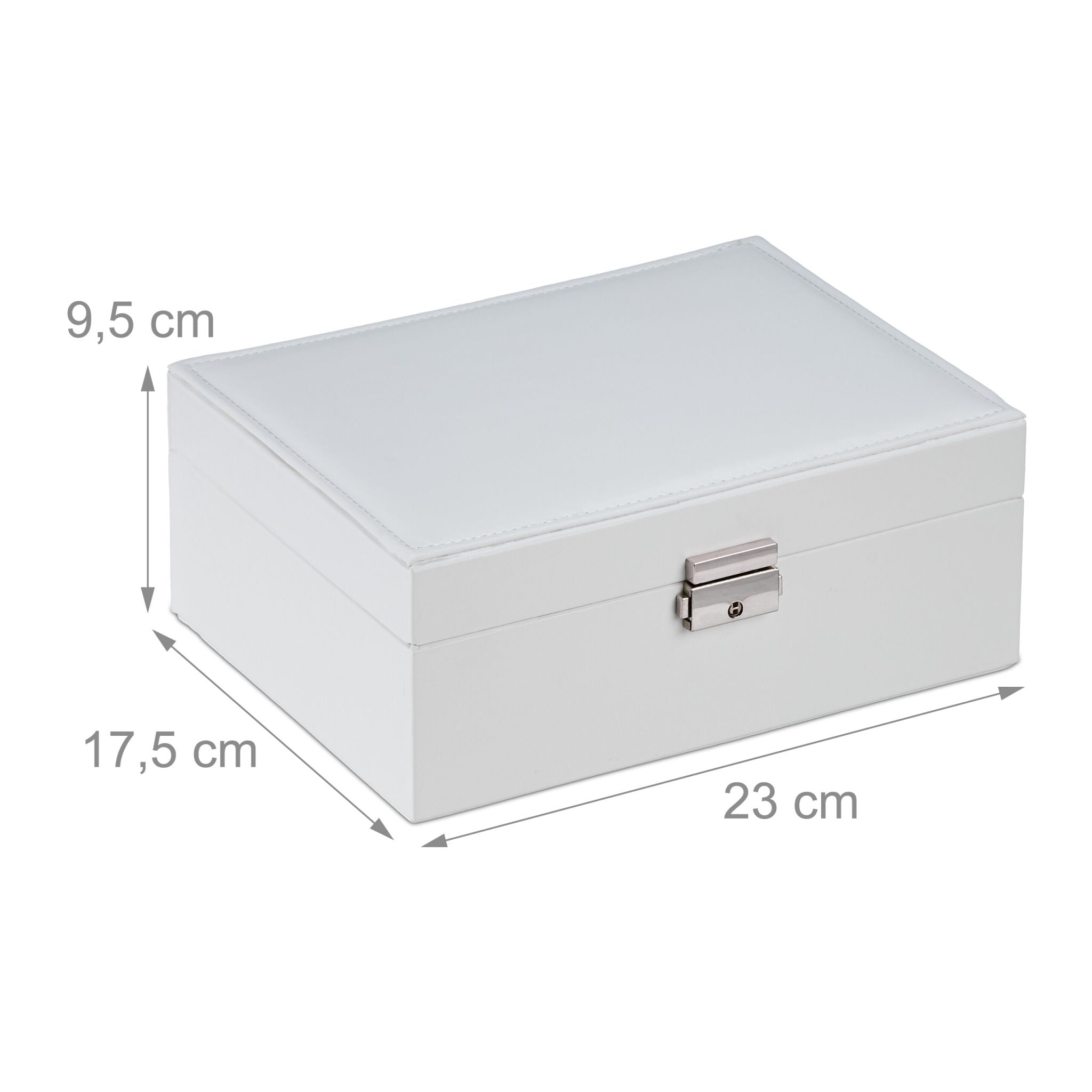 Schmuckkasten Beige-Weiss-Silber von Relaxdays